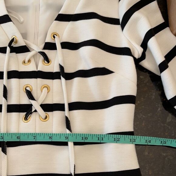 Eliza J Ivory Classic *Chic* Striped Stretch Sheath Dress EUC - Picture 10 of 10